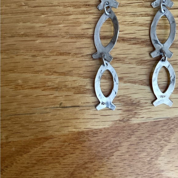 Sterling Silver Earrings From Mexico - Picture 2 of 3